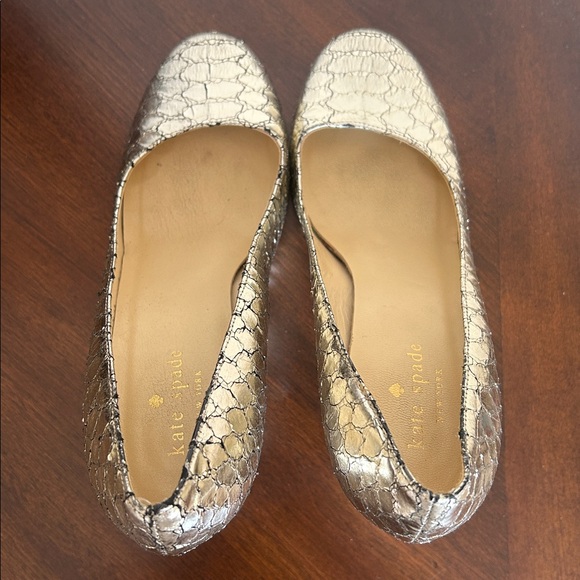 Kate Spade Karolina Python Embossed Leather Metallic Heels - Picture 5 of 8